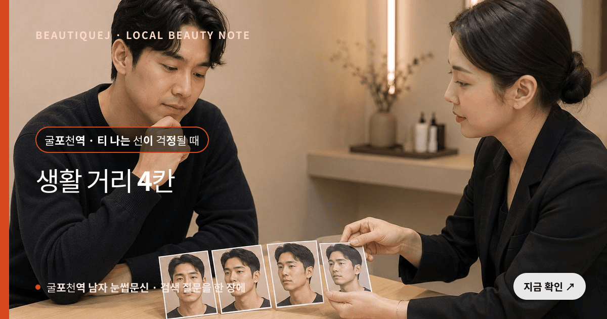굴포천역 남자 눈썹문신, 티 나는 선을 가릴 생활 거리 4칸 관련 이미지