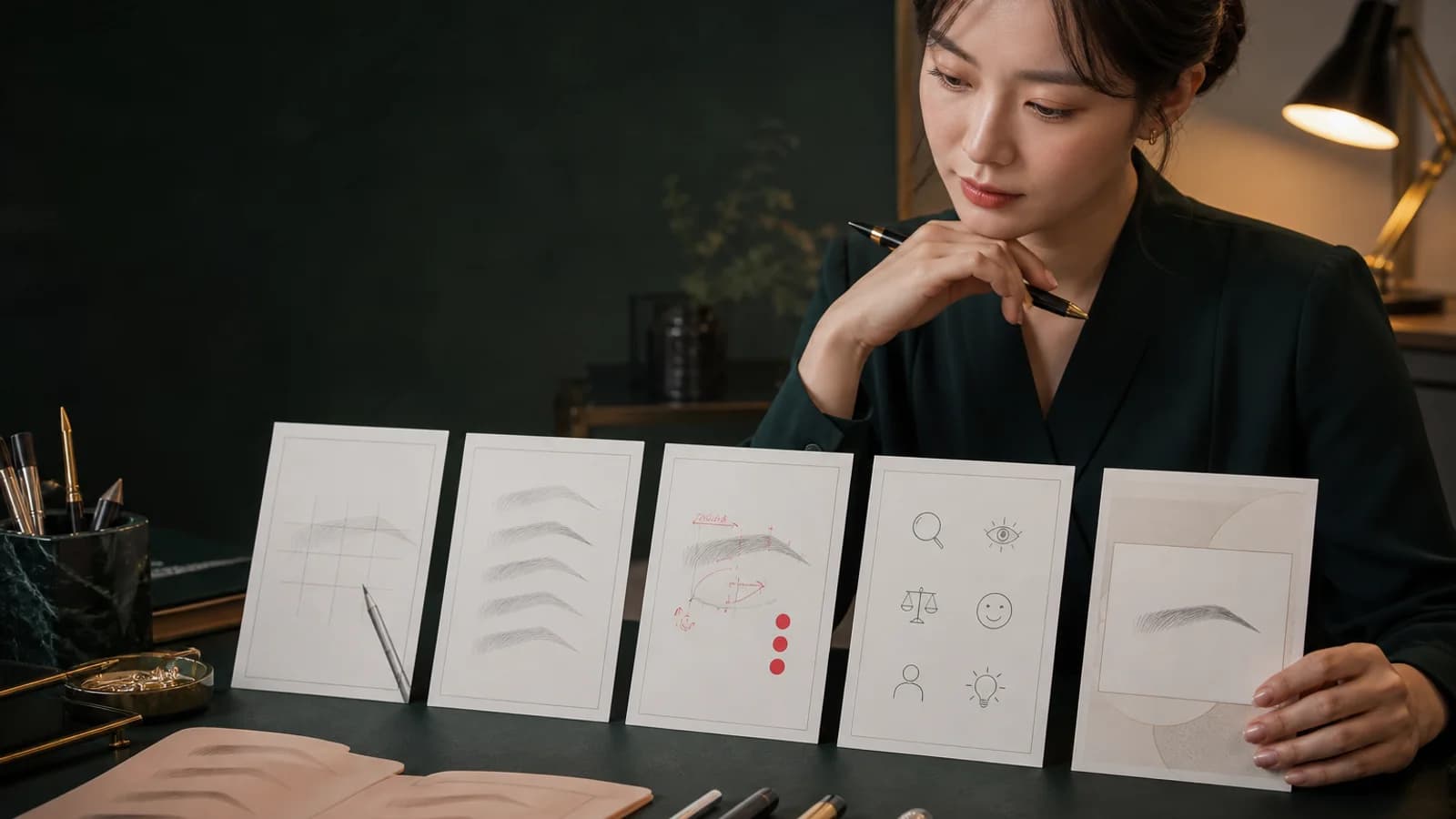 계획과 중간 과정 피드백 복기 자료를 순서대로 정리하는 한국 성인 학습자