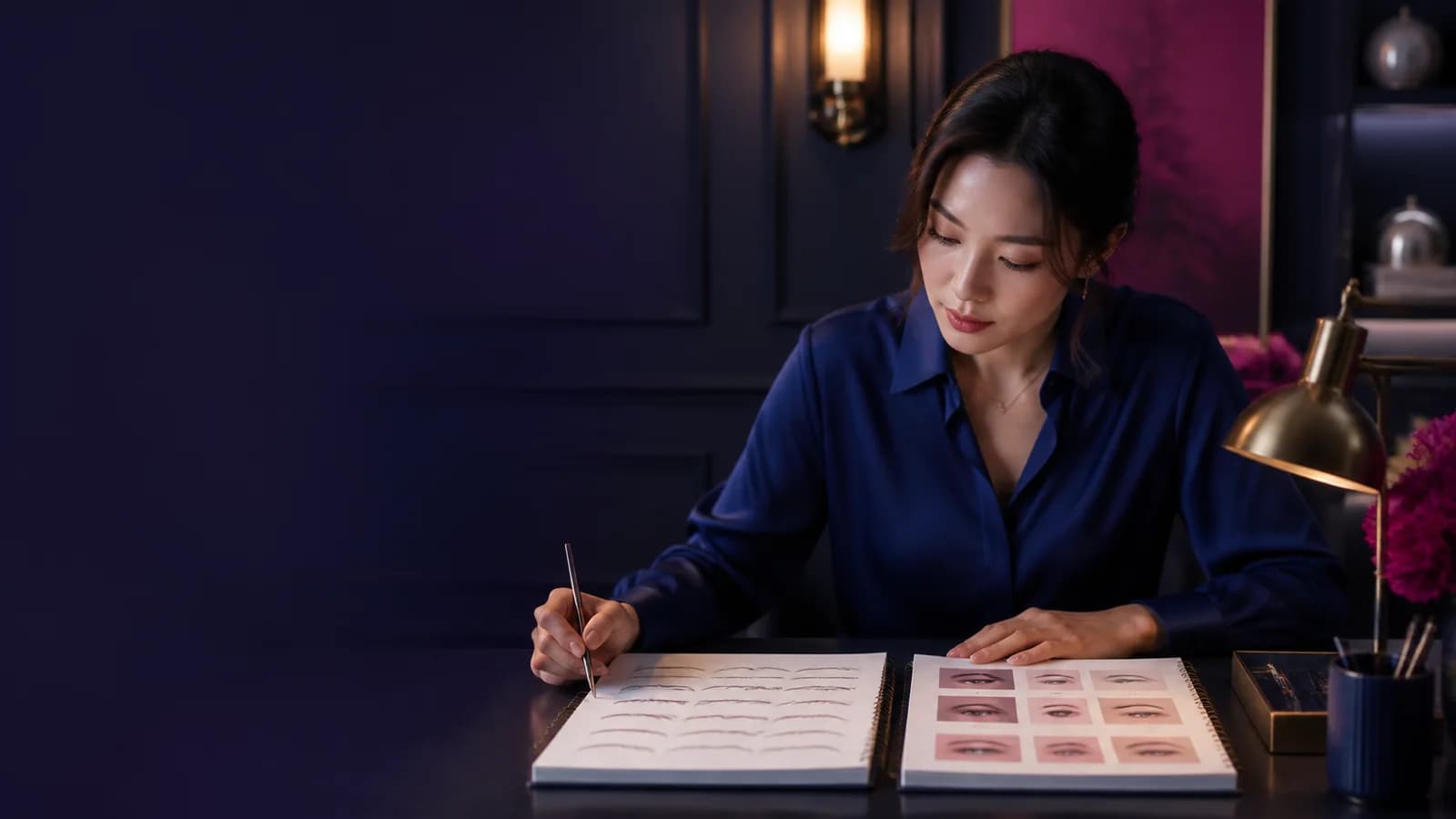 기술 연습 노트와 디자인 판단 노트를 나눠 쓰는 성인 한국인 학습자