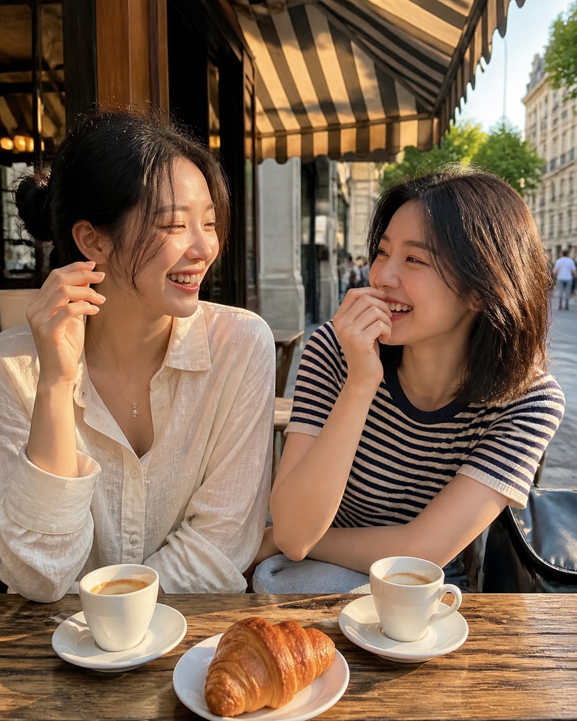 따뜻한 실내 조명에서 거울로 평소 인상을 확인하는 일상 이미지