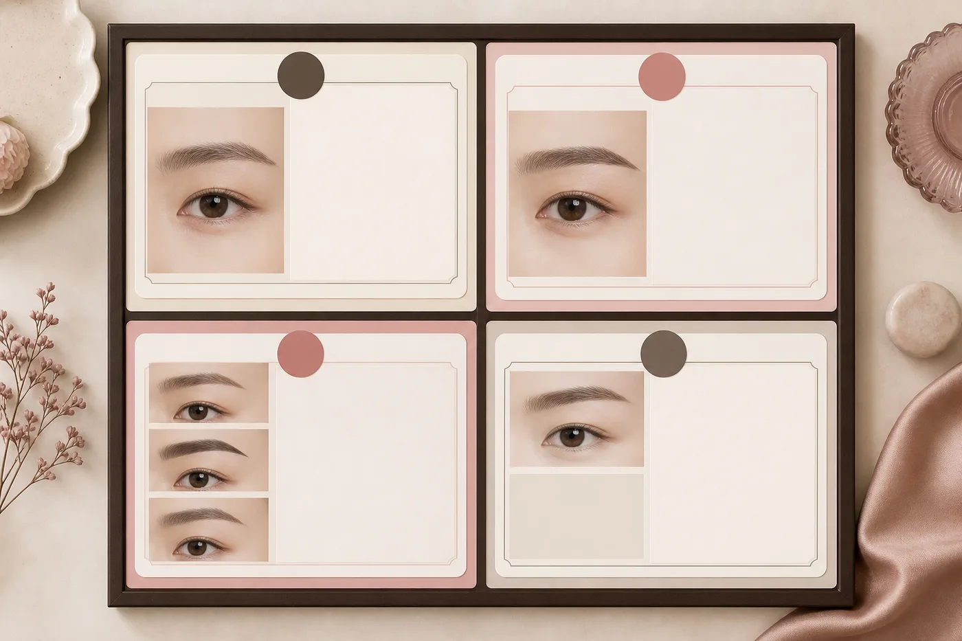 현재 눈썹 원하는 인상 피할 경계 확인 시점을 나눈 상담표