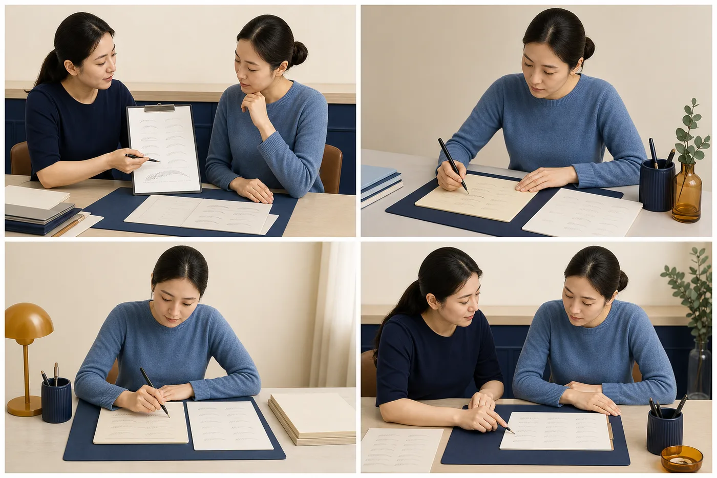 설명 시범 지도 연습 개인 반복 재확인을 시간 블록으로 나눈 보드