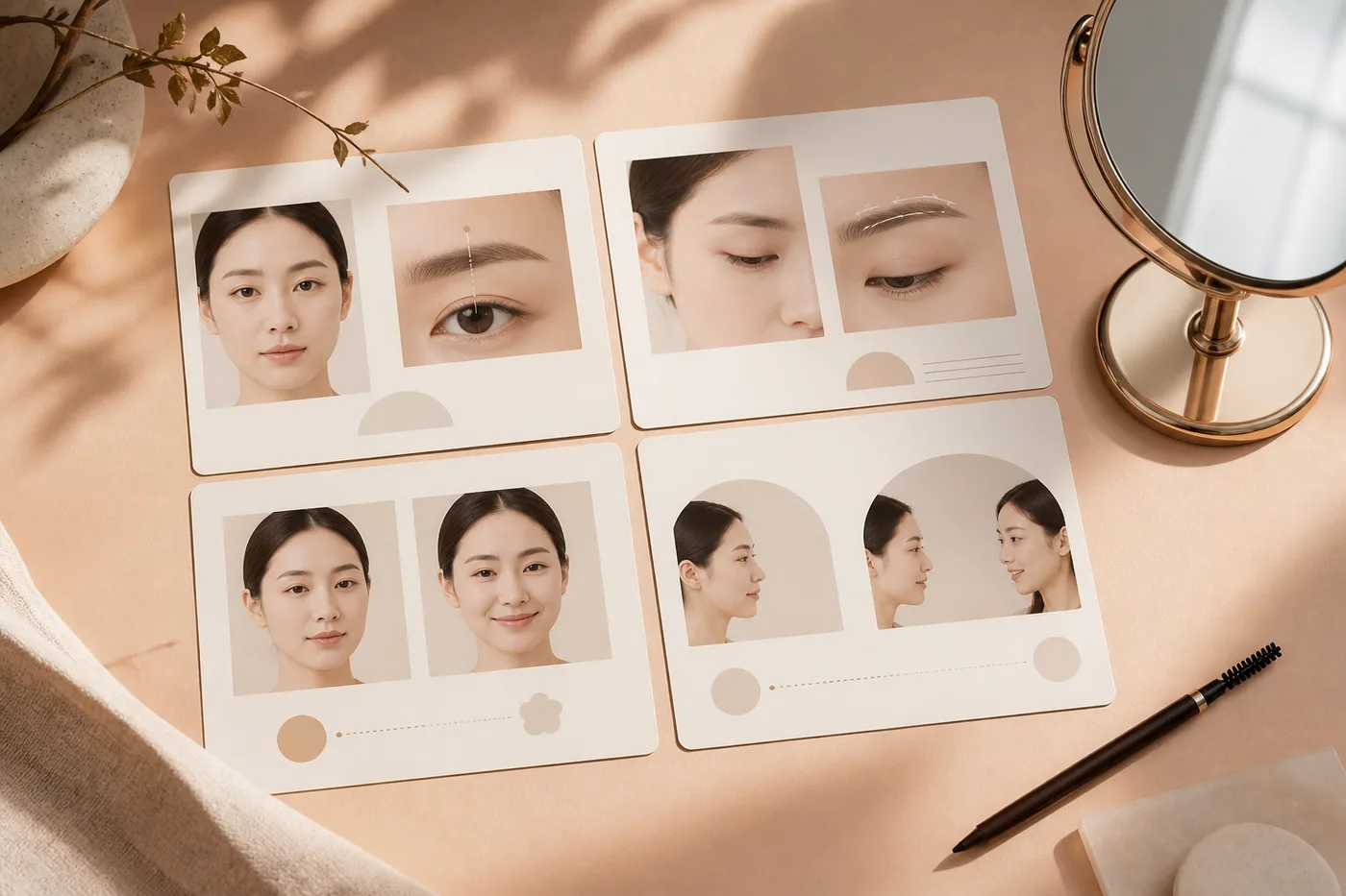 원래 털 채움 방향 표정 전체 거리를 네 칸으로 나눈 상담 보드