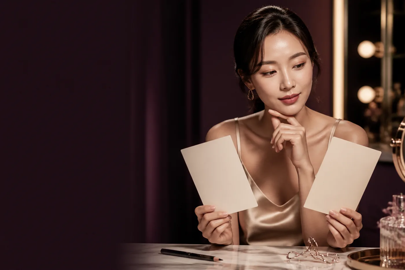세안 운동 안경 촬영 일정을 표시한 미니 달력과 선택 카드