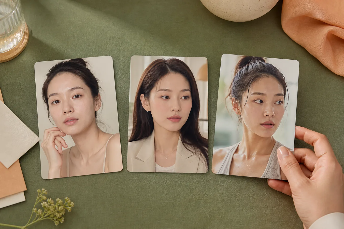 민낯 출근 화장 운동 뒤 눈썹 관찰을 세 카드로 정리한 보드