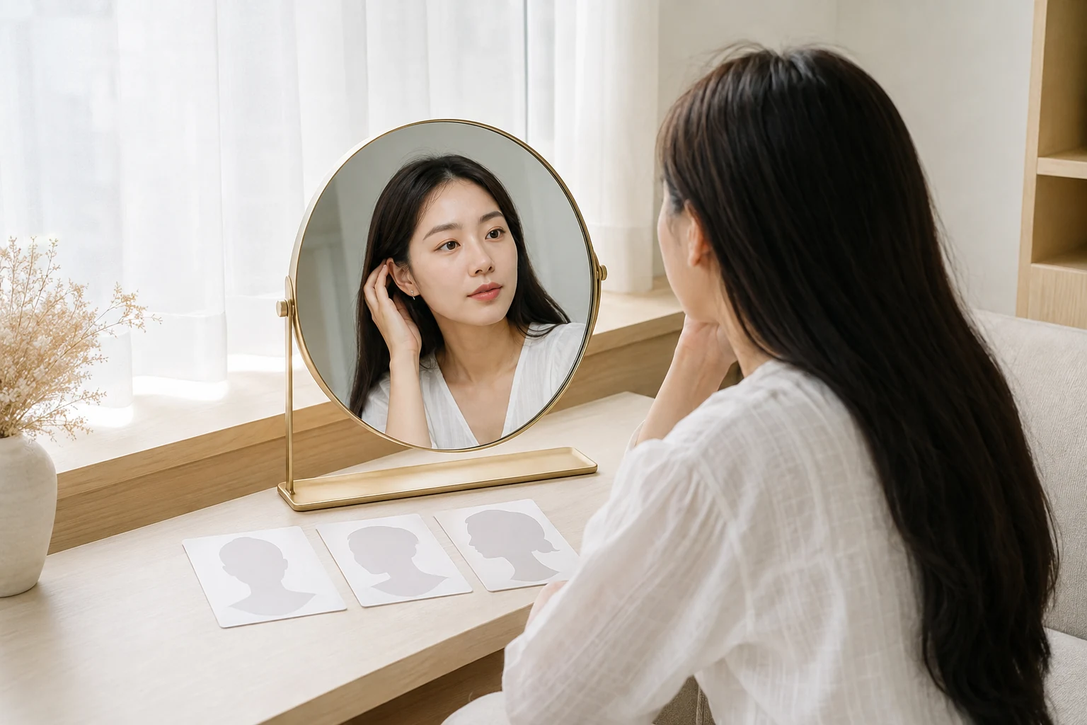 색 형태 두께 피부 상태 생활 일정을 다섯 칸으로 나눈 상담 보드