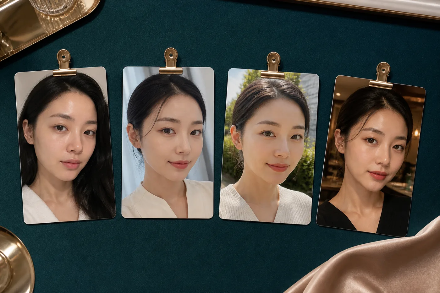 출근 화장 시간과 야외 실내 활동을 빈 카드로 정리한 테이블